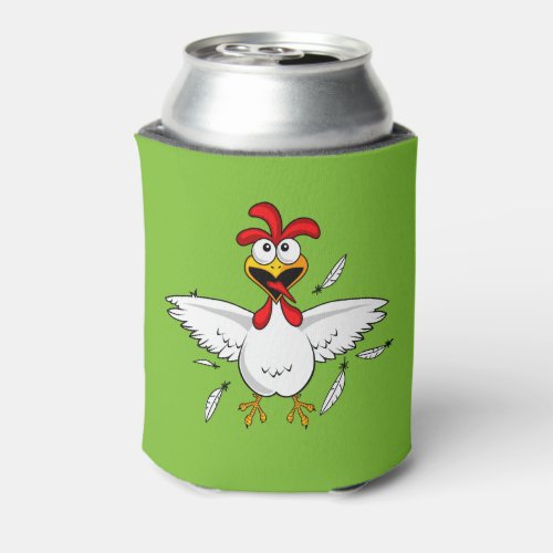 Funny Crazy Cartoon Chicken Wing Fling Can Cooler