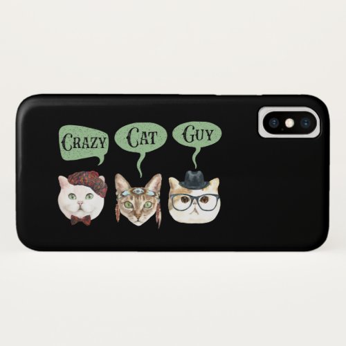 Funny Crazy Cat Guy Persian Cats Dude Dad Gift iPhone XS Case