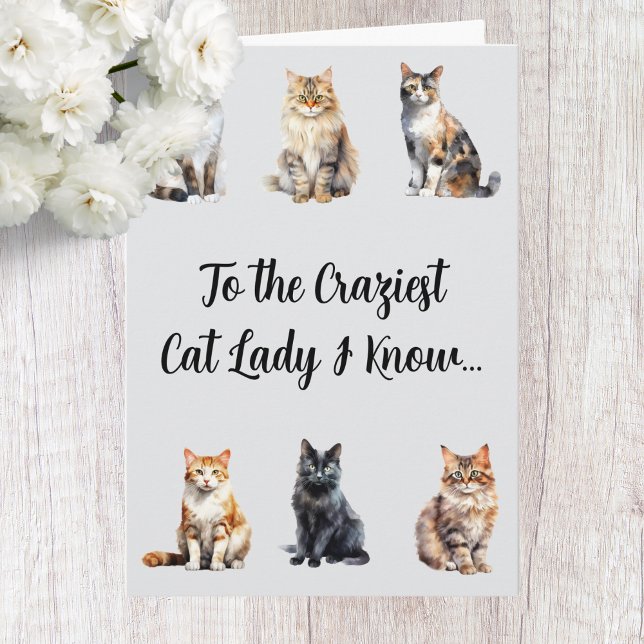 Funny Crazy Cat Lady Birthday Card (Creator Uploaded)