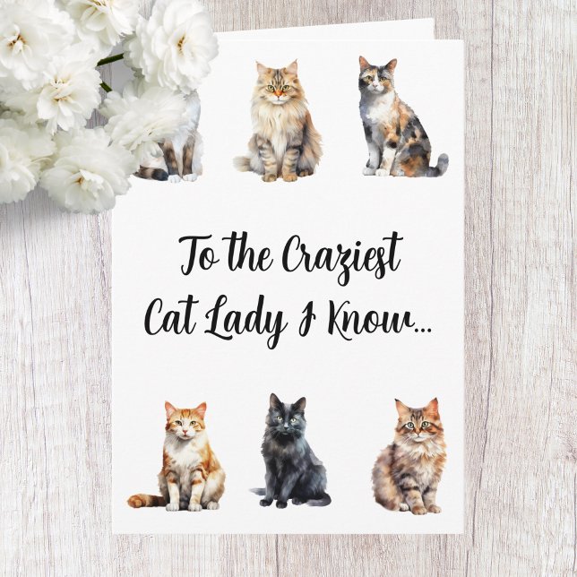 Funny Crazy Cat Lady Birthday Card (Creator Uploaded)