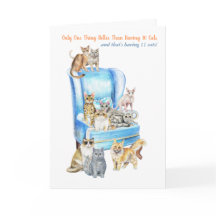 Funny Crazy Cat Lady Birthday Card - Look Inside!