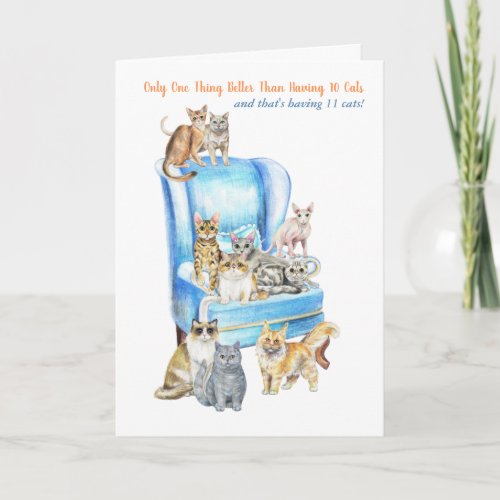 Funny Crazy Cat Lady Birthday Card - Look Inside!