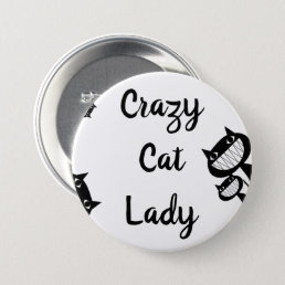 Funny Crazy cat lady button