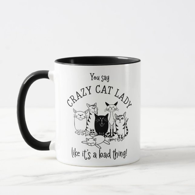 Funny Crazy Cat Lady Mug (Left)