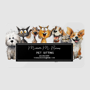 Funny Crazy Cats Dogs Care Pet Sitter Plastic Clear Business Cards