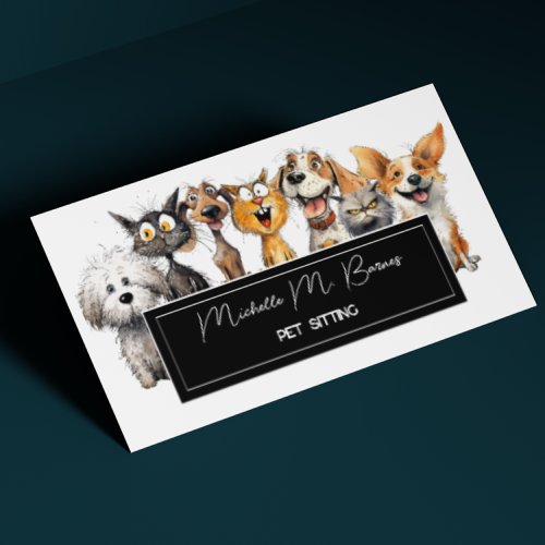 Funny Crazy Cats Dogs Pet Sitter Appointment Card