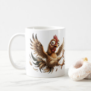 Funny Crazy Chicken Coffee Mug - Wacky Rooster Gif