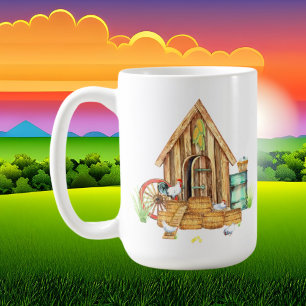 funny crazy chicken lady add text coffee mug