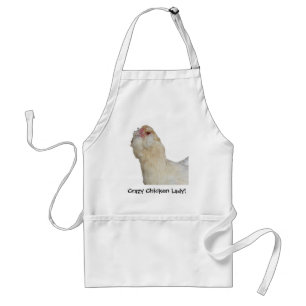 Funny Crazy Chicken Lady Wheaten Ameraucana Hen Adult Apron