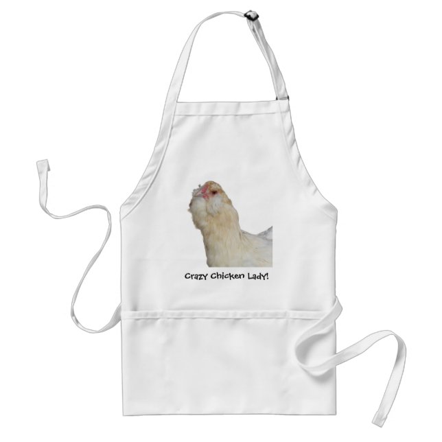 Funny Crazy Chicken Lady Wheaten Ameraucana Hen Adult Apron (Front)