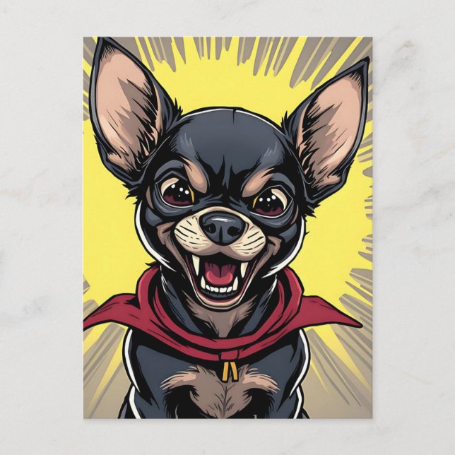 Funny Crazy Chihuahua   Postcard (Front)
