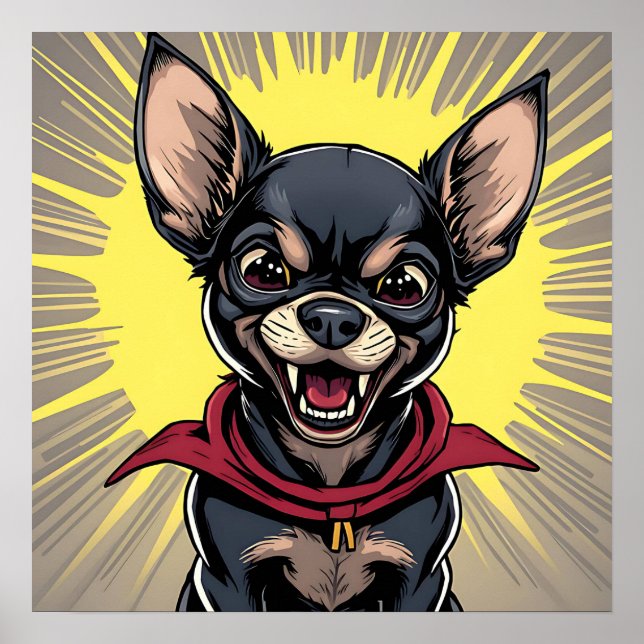 Funny Crazy Chihuahua   Poster (Front)