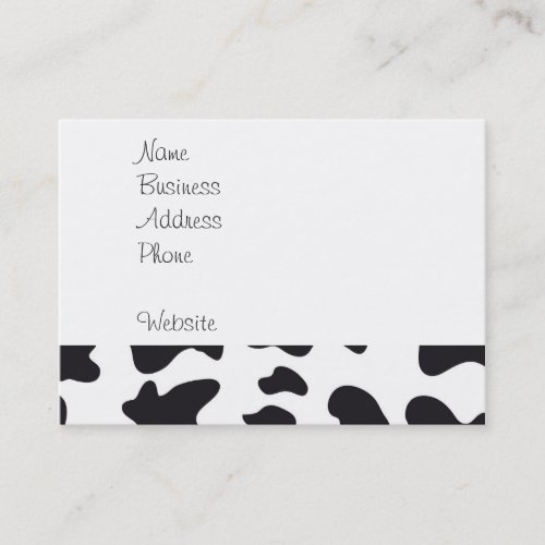 Funny Crazy Cow Bull on Dairy Cow Print Pattern Business Cards
