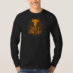Funny Crazy Cow Lady Cow For Girls Women Cowgirls T-Shirt