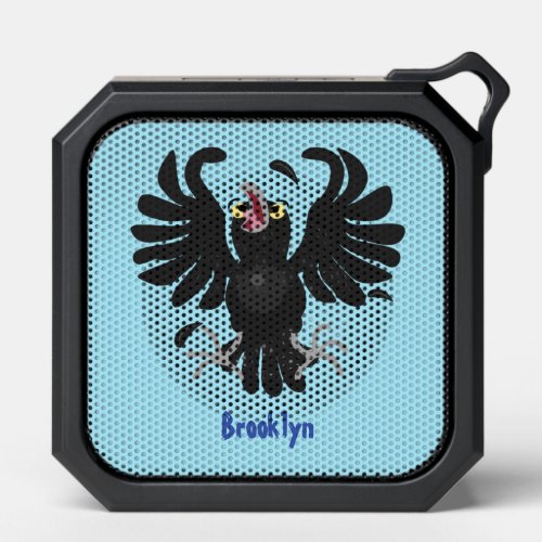 Funny crazy crow raven cartoon illustration bluetooth speaker