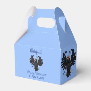 Funny crazy crow raven cartoon illustration favor boxes