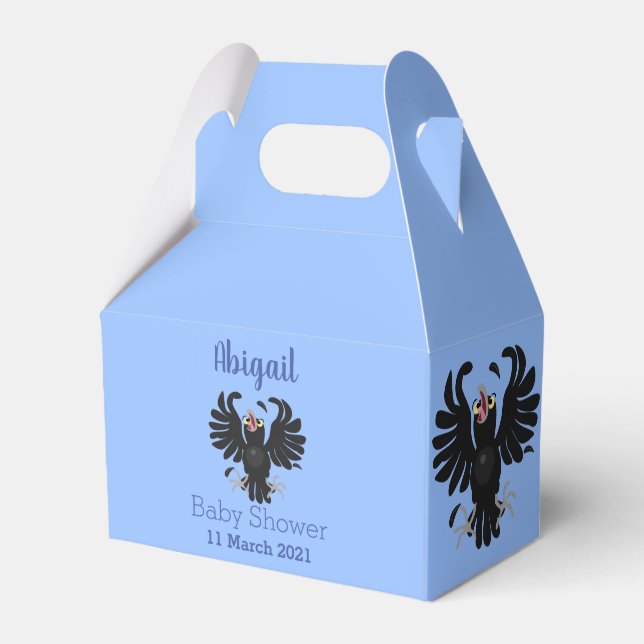 Funny crazy crow raven cartoon illustration favor boxes (Front Side)