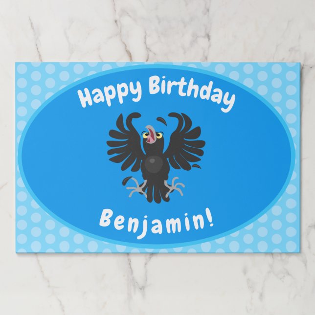 Funny crazy crow raven cartoon illustration paper pad (Front)