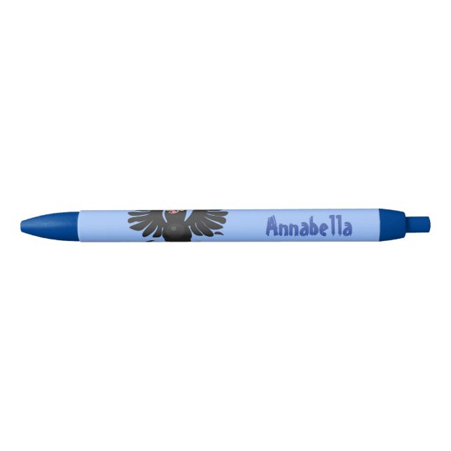 Funny crazy crow raven cartoon illustration pen (Front)