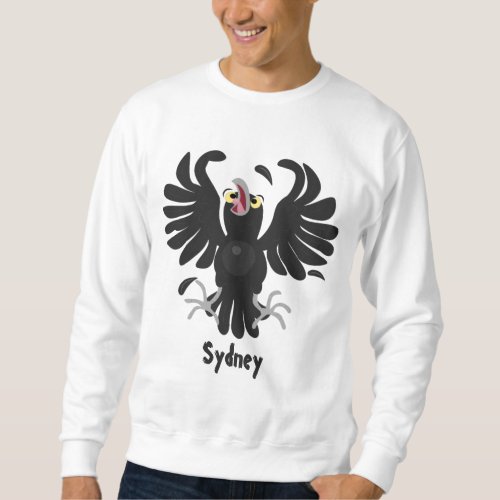 Funny crazy crow raven cartoon illustration sweatshirt