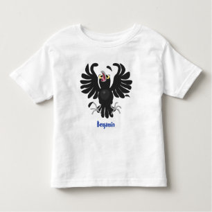 Funny crazy crow raven cartoon illustration toddler t-shirt