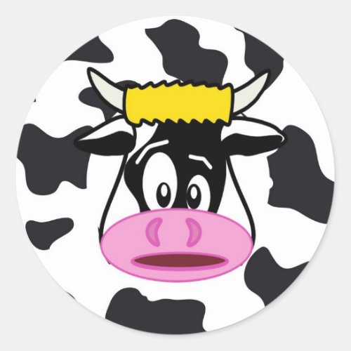 Funny Crazy Dairy Cow Farm Sticker