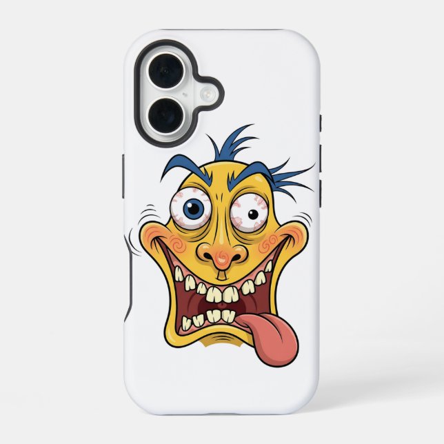 Funny Crazy Face Cartoon iPhone Case – Colorful Go (Back)