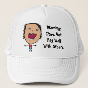 Funny Crazy Face Kid Art Trucker Hat