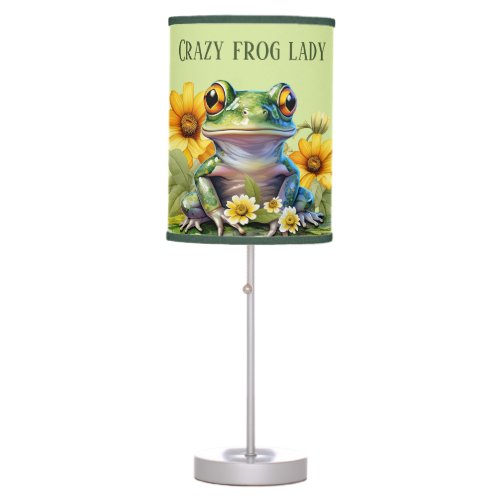 funny crazy frog lady add text table lamp