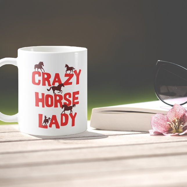 Funny Crazy Horse Lady Coffee Mug For Horse Lover (Creator Uploaded)