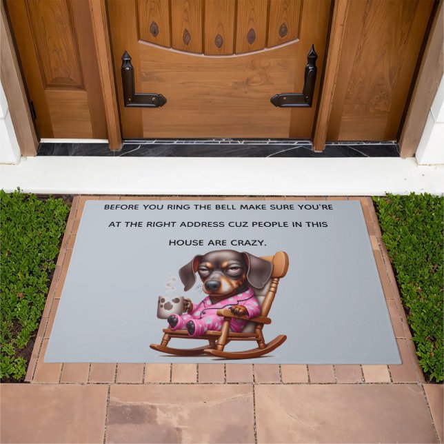 Funny Crazy People Doormat (Outdoor)