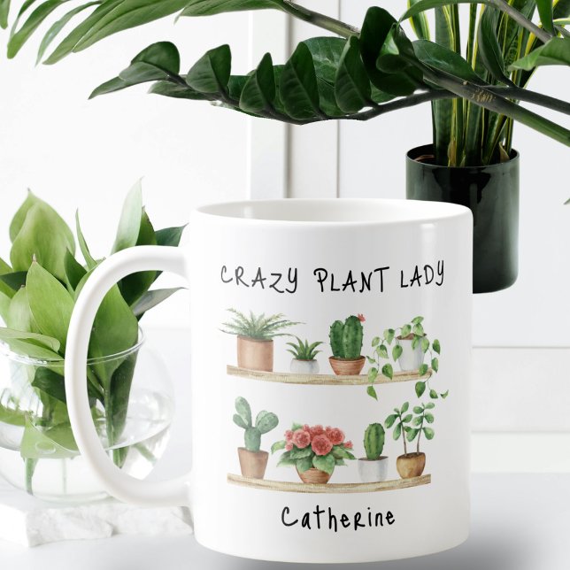 Funny Crazy Plant Lady Personalized  Coffee Mug (Creator Uploaded)