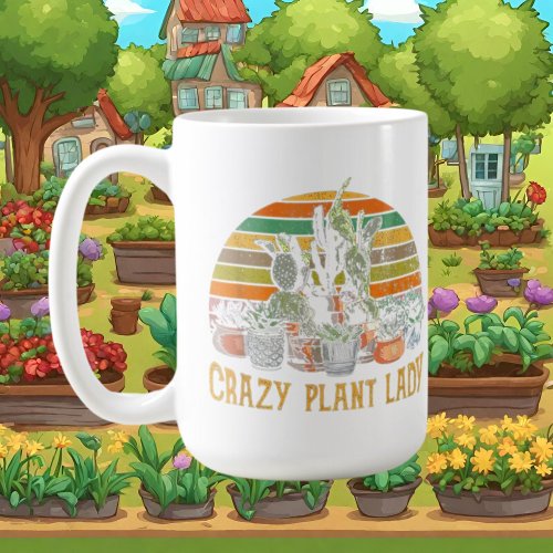 funny crazy plant lady word art gardening lovers coffee mug