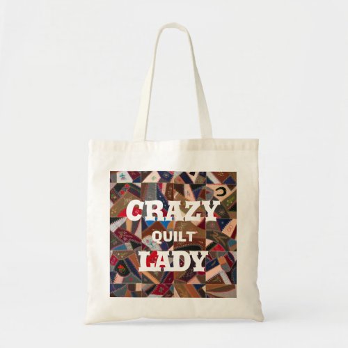 Funny Crazy Quilt Lady Patchwork Quilt Pattern  Tote Bag