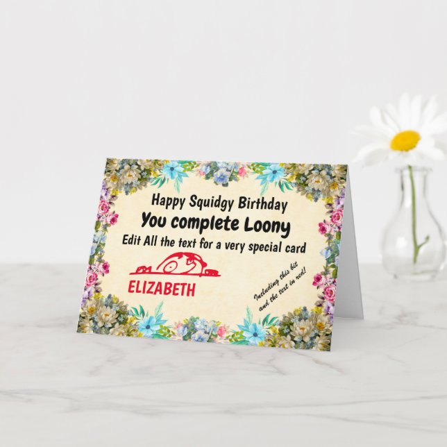 Funny Create Your own Humor Easy to Edit Birthday Card (Small Plant)