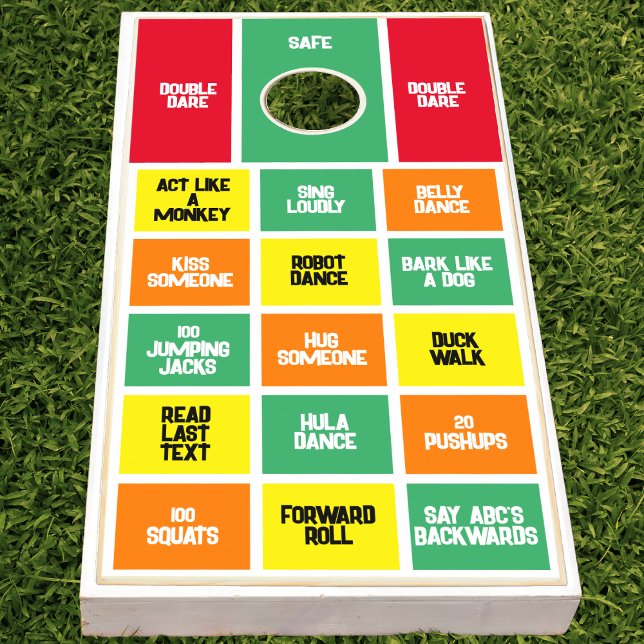 Funny Create Your Own Rules Truth or Dare Party Cornhole Set (colorful funny rules cornhole set)