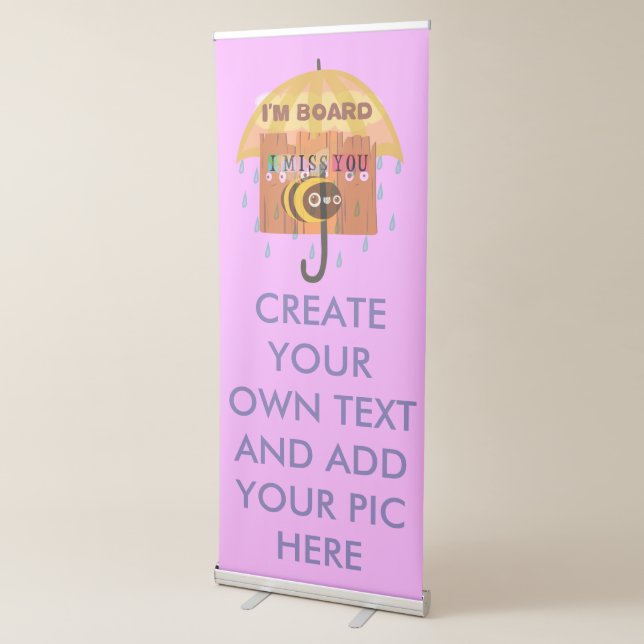 Funny Create Your Own text and image here Retractable Banner (3/4)