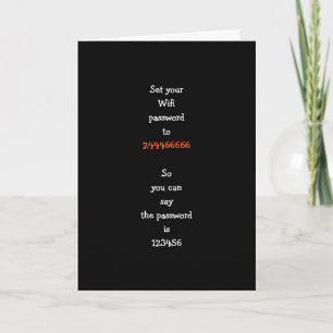 Funny Creative Wifi Password Idea Quote Humor Joke Holiday Card