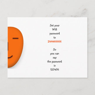 Funny Creative Wifi Password Idea Quote Joke Humor Postcard