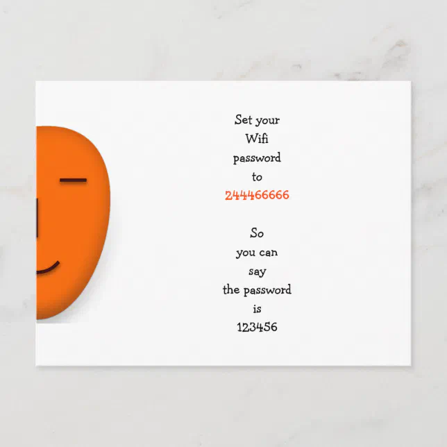 Funny Creative Wifi Password Idea Quote Joke Humor Postcard | Zazzle