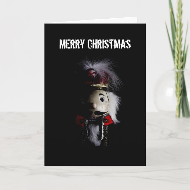 Funny Creepy Nutcracker Holiday Card (Front)
