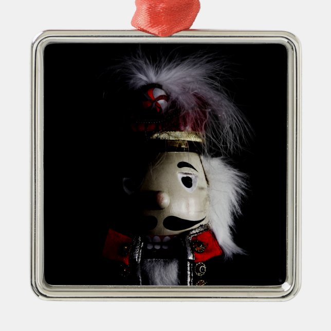 Funny Creepy Nutcracker Metal Ornament (Front)