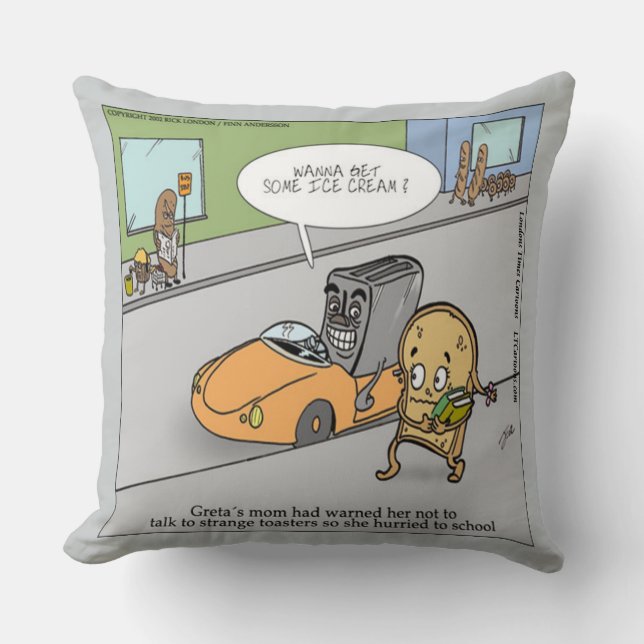 Funny Creepy Toaster Pure Cotton Large ThrowPillow (Front)