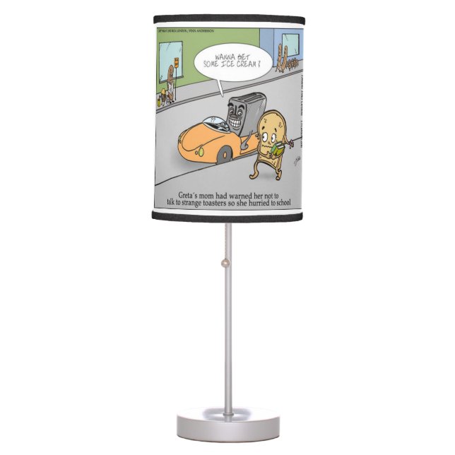 Funny Creepy Toaster Table Lamp (Front)