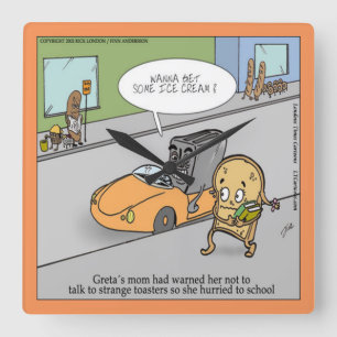 Funny Creepy Toaster Wall Clock