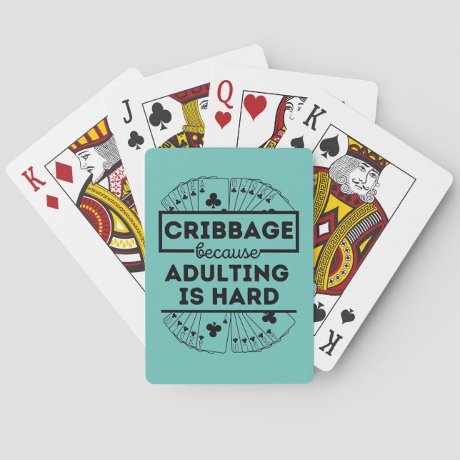 Funny cribbage quote poker cards (Back)