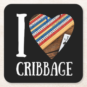 Funny cribbage square paper coaster