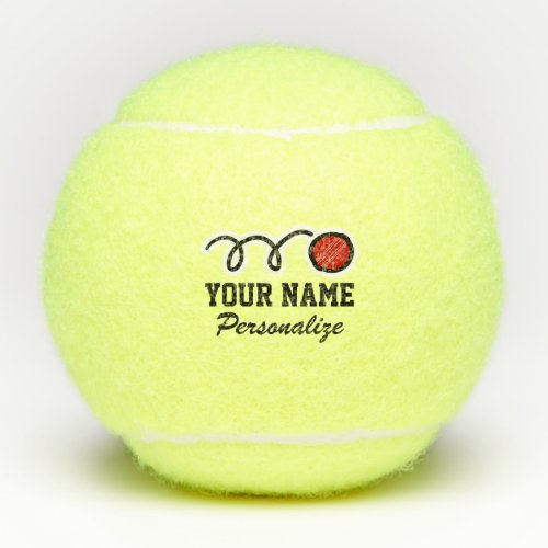 Funny cricket cartoon sports logo custom name tennis balls