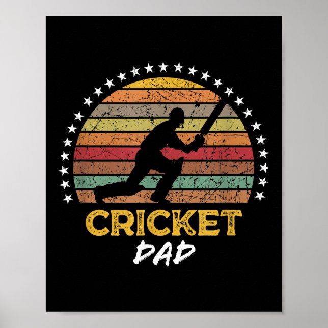 Funny Cricket Dad Player Fan Coach Quote Graphic  Poster (Front)
