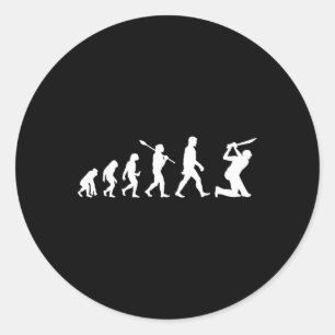 Funny Cricket Evolution Tee For Cricket Players Or Classic Round Sticker